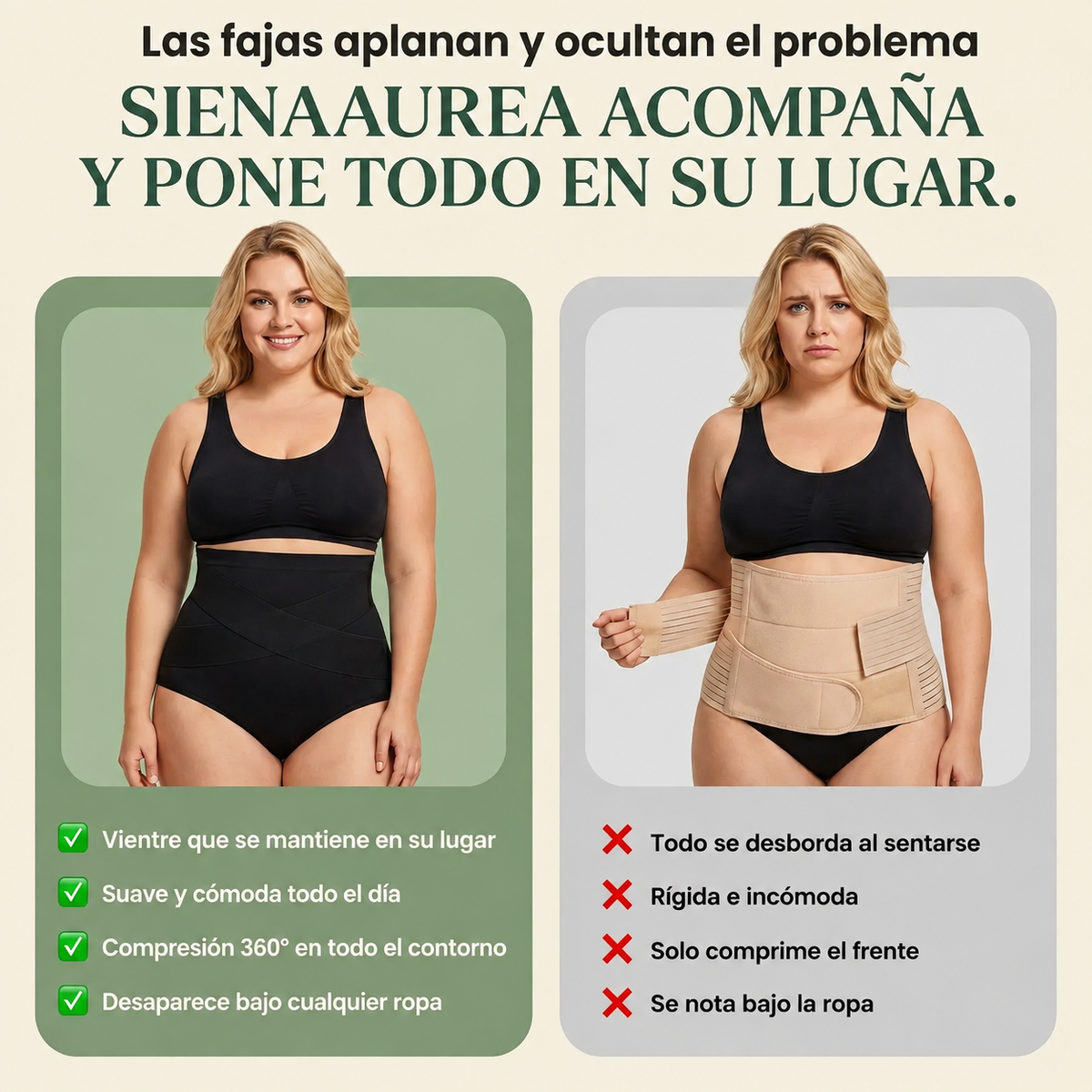 Braguitas posparto — Compresión 360°