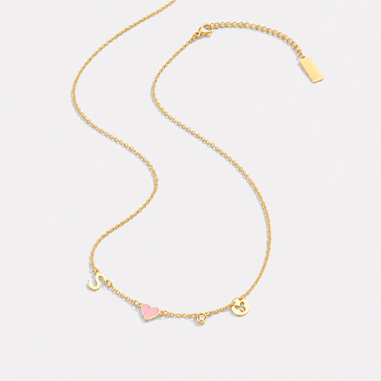 Collar con inicial, piedra de nacimiento y signo del zodiaco