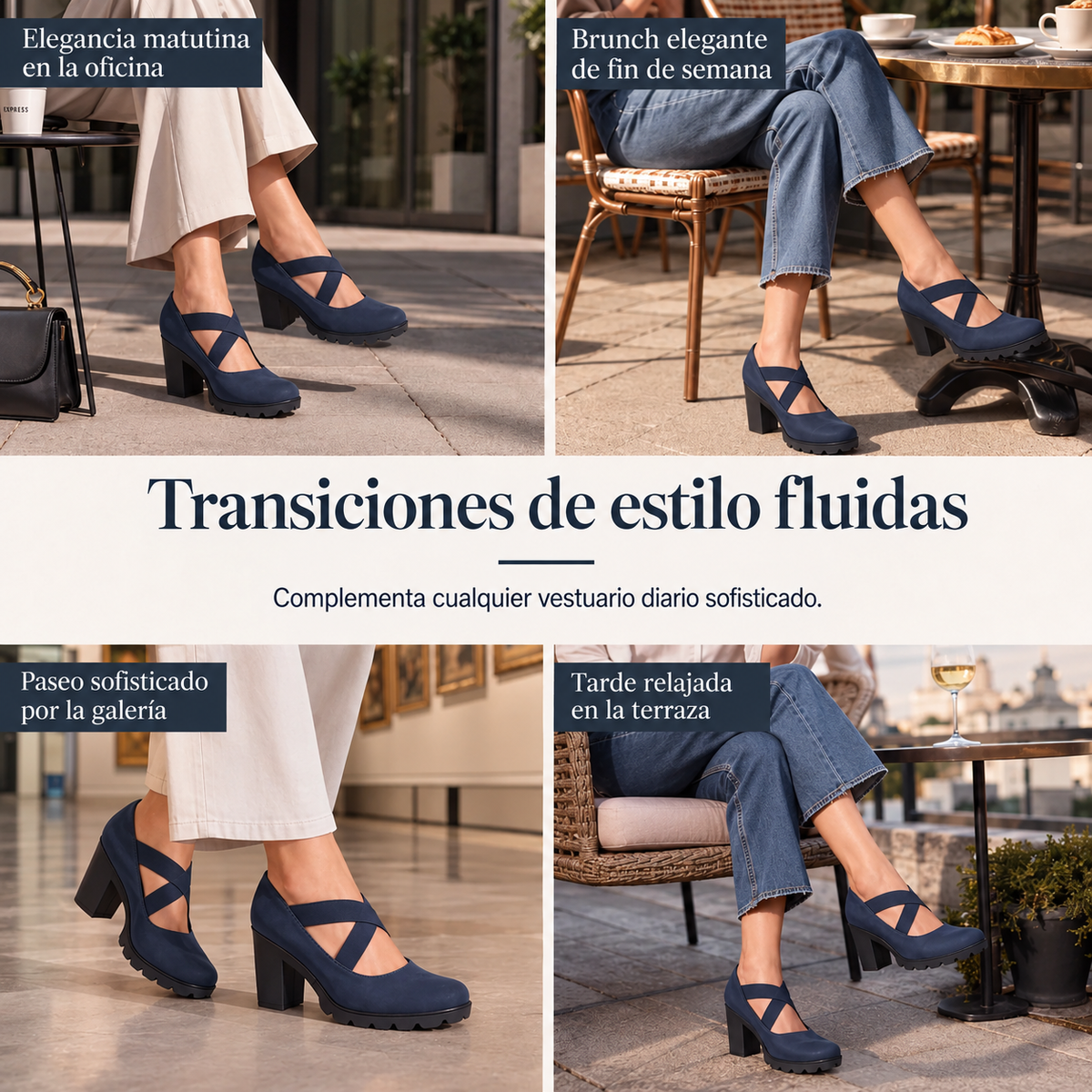 📢📢¡¡¡50 % de descuento!!!🎉✨Zapatos Mary Jane para mujer con puntera redonda, tiras cruzadas, tacón grueso, plataforma y aberturas, de tacón alto