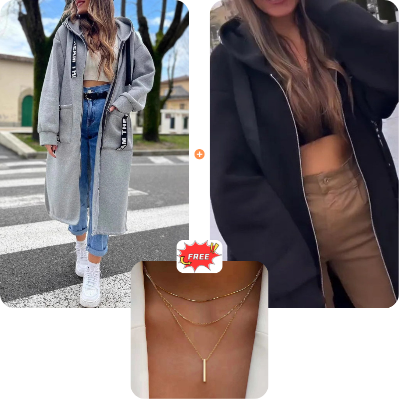 📢📢¡¡¡50 % de descuento!!!🎉💃Sudadera con capucha oversize tipo abrigo para mujer