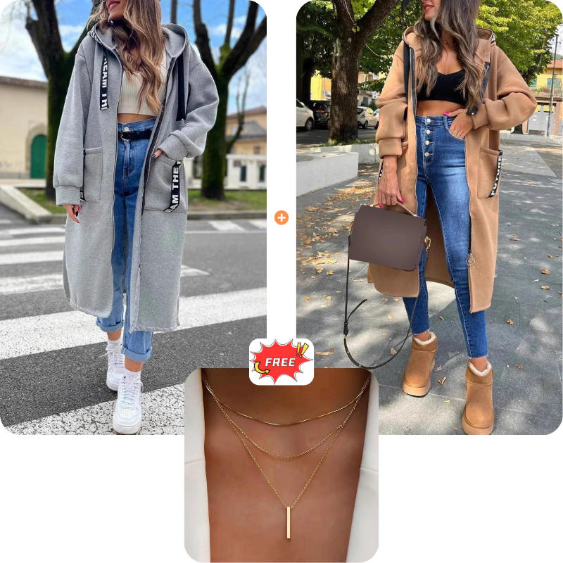 📢📢¡¡¡50 % de descuento!!!🎉💃Sudadera con capucha oversize tipo abrigo para mujer