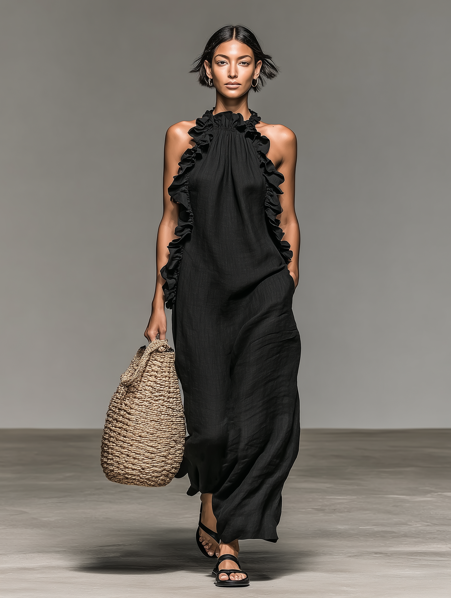 Lora | Vestido largo con bolsillos