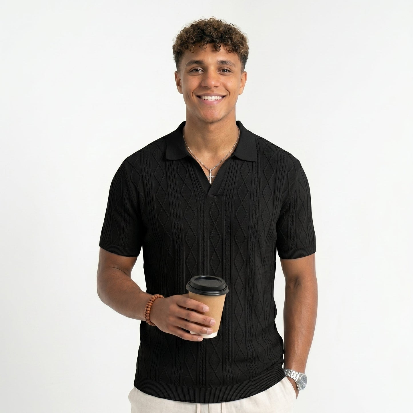 Polo Retro Riviera – Textura Premium y Estilo Transpirable