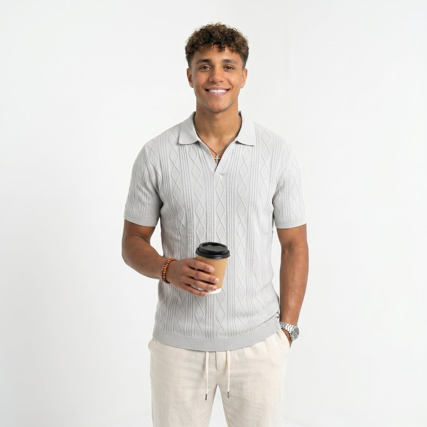 Polo Retro Riviera – Textura Premium y Estilo Transpirable