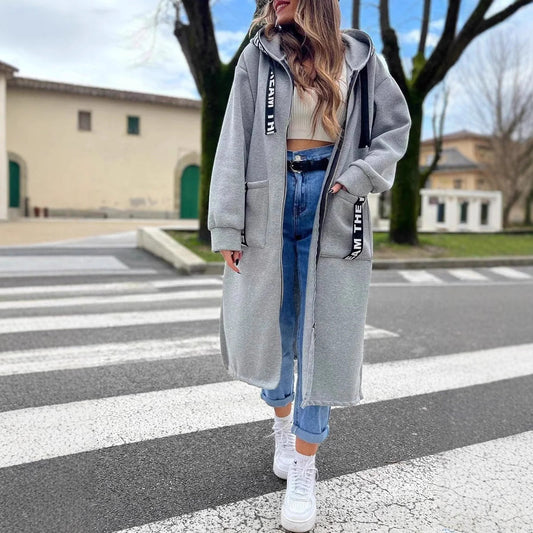 📢📢¡¡¡50 % de descuento!!!🎉💃Sudadera con capucha oversize tipo abrigo para mujer