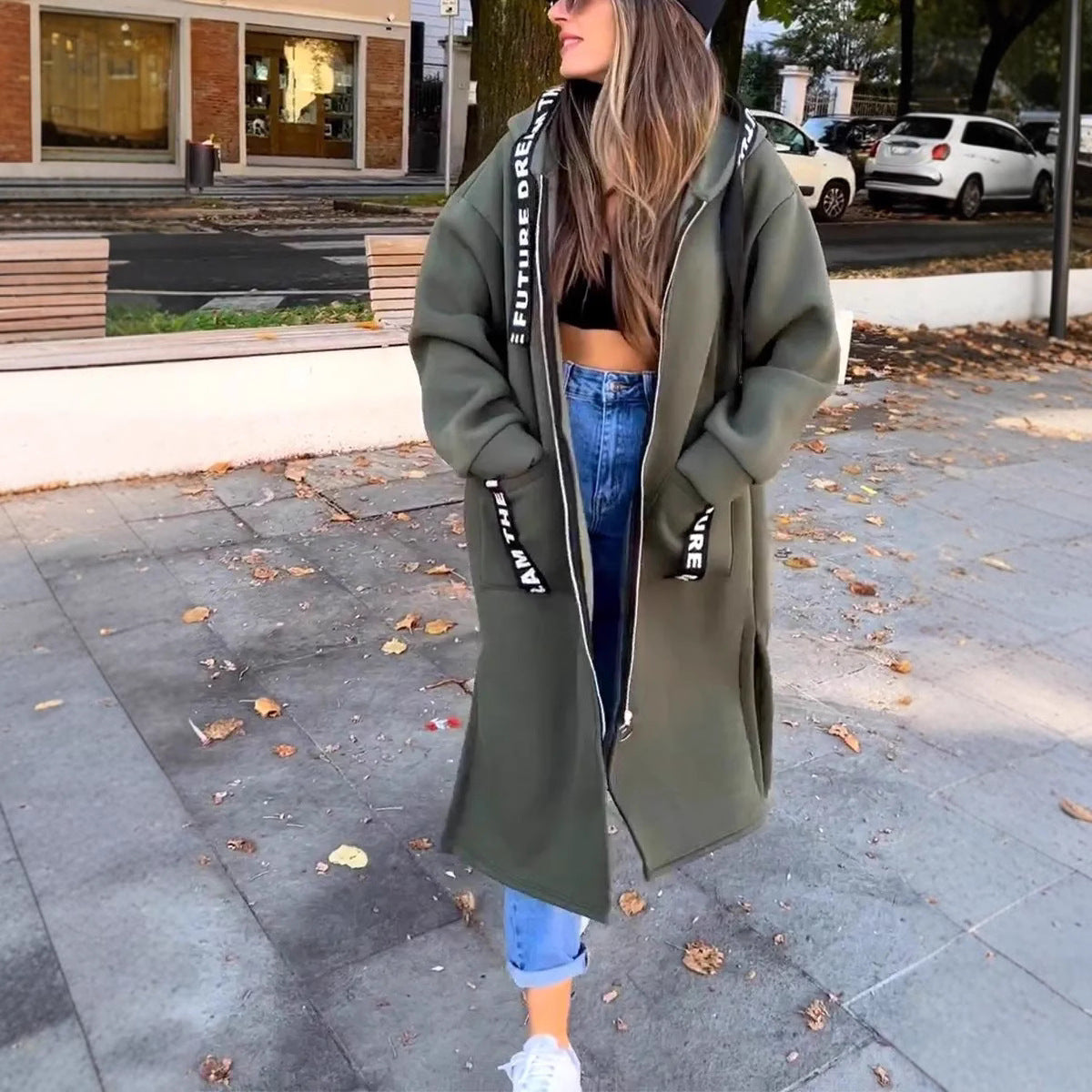 📢📢¡¡¡50 % de descuento!!!🎉💃Sudadera con capucha oversize tipo abrigo para mujer