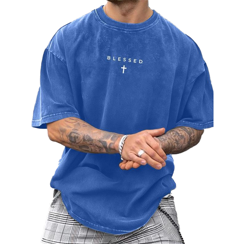 Camiseta Vintage con Estampado de Cruz | Compra 1 y llévate 1 GRATIS