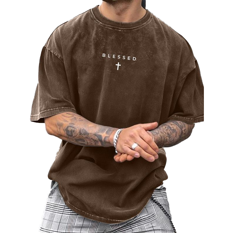 Camiseta Vintage con Estampado de Cruz | Compra 1 y llévate 1 GRATIS