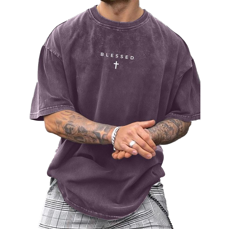 Camiseta Vintage con Estampado de Cruz | Compra 1 y llévate 1 GRATIS