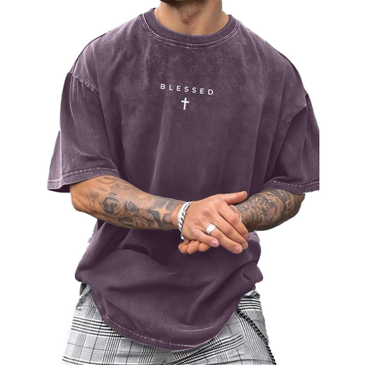 Camiseta Vintage con Estampado de Cruz | Compra 1 y llévate 1 GRATIS