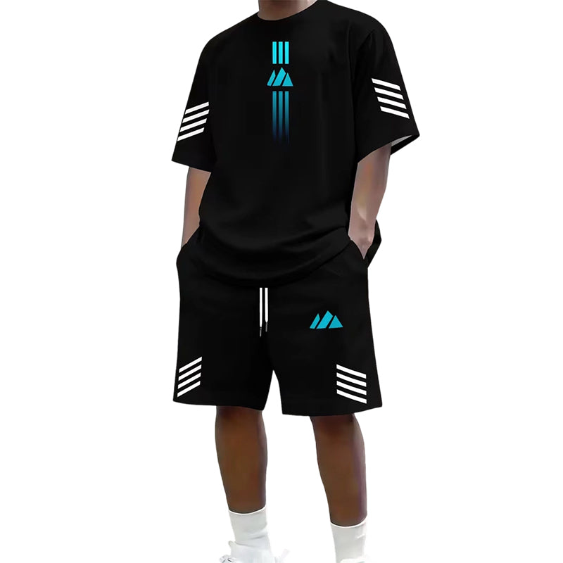 🎉 ¡50 % de descuento por tiempo limitado! 👕 Conjunto de dos piezas para hombre (camiseta y pantalones cortos) – Diseño degradado y tejido transpirable ☀️